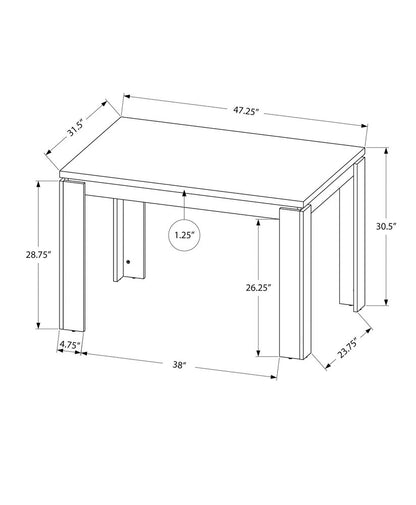 47" Black Dining Table