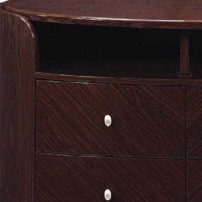 47" Dark Brown Cabinet Enclosed Storage TV Stand