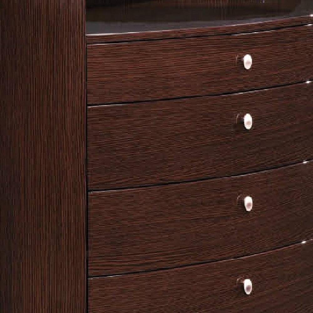 39" Brown Wood Five Drawer Dresser