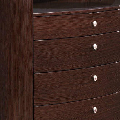 39" Brown Wood Five Drawer Dresser