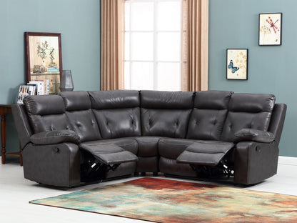 Dark Gray Polyester Blend Reclining U Shaped Three Piece Corner Sectional