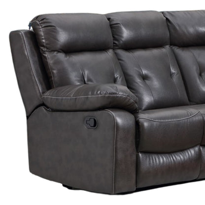 Dark Gray Polyester Blend Reclining U Shaped Three Piece Corner Sectional