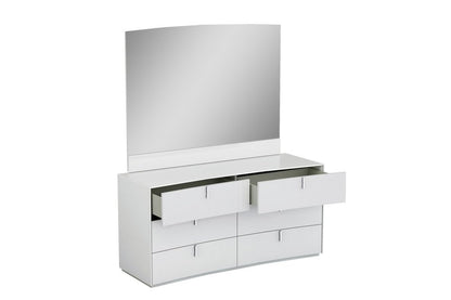 62" White Wood Six Drawer