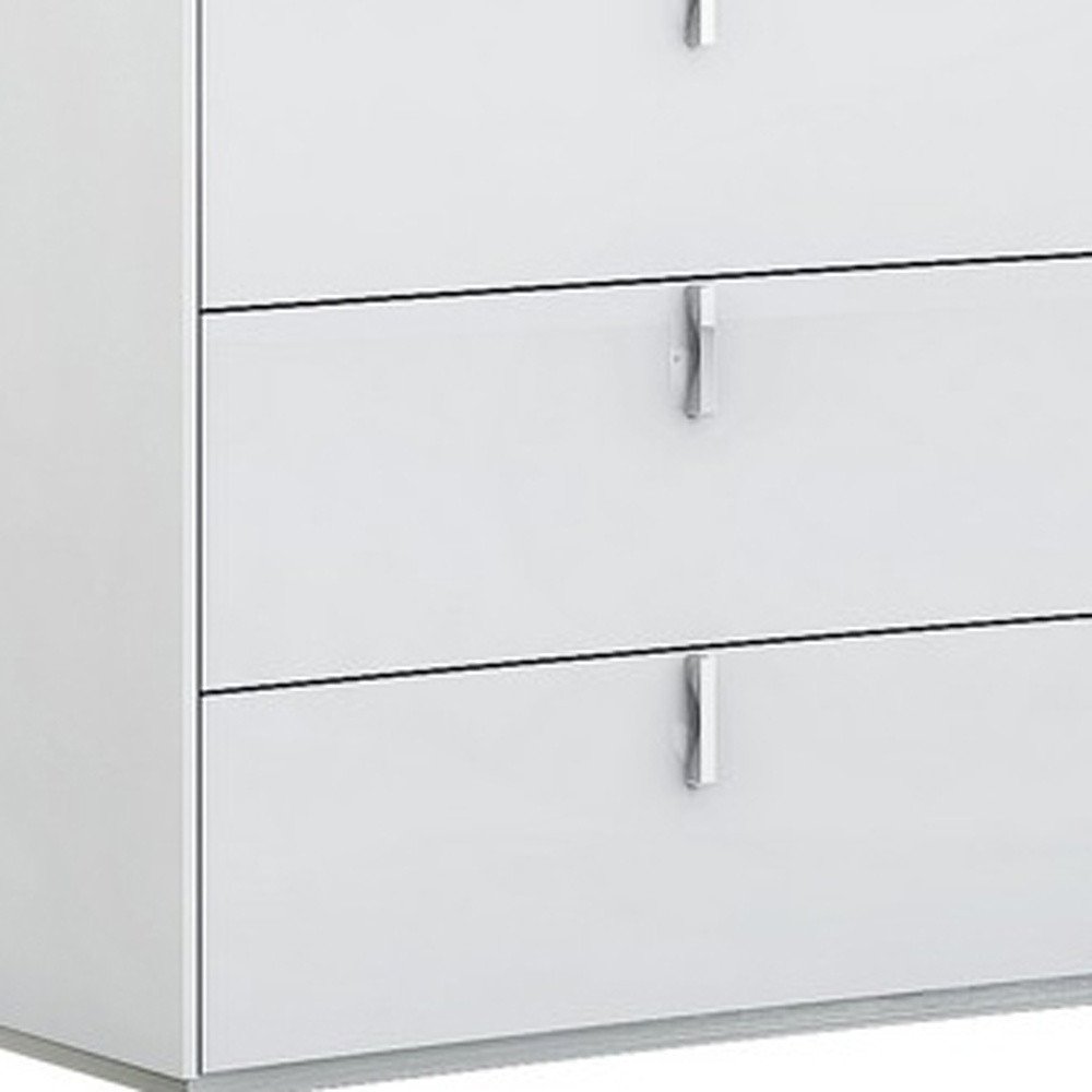 62" White Wood Six Drawer