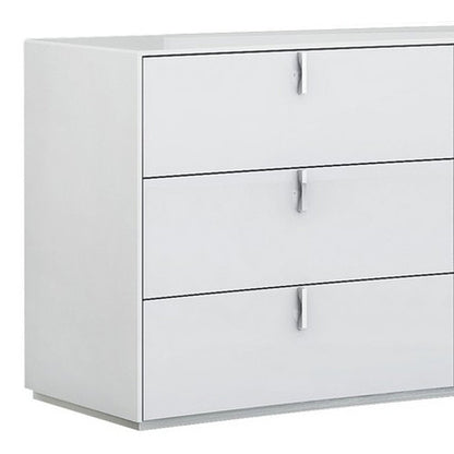 62" White Wood Six Drawer