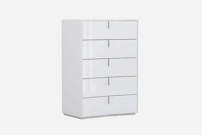 31" White Wood Five Drawer