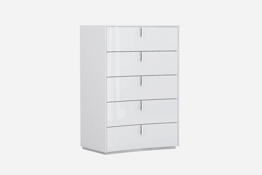 31" White Wood Five Drawer