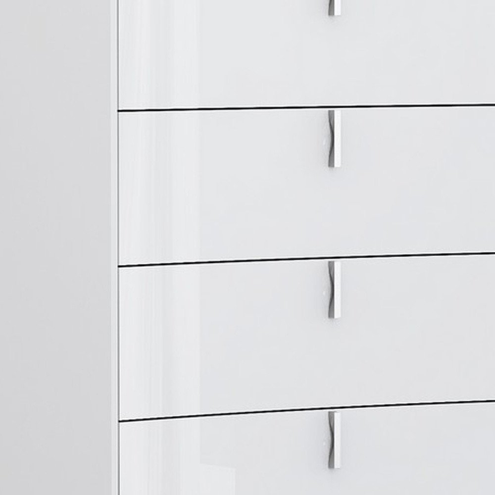 31" White Wood Five Drawer