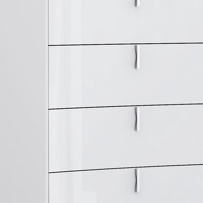 31" White Wood Five Drawer
