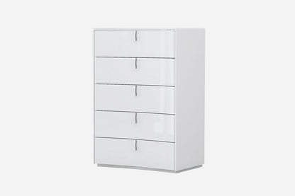 31" White Wood Five Drawer