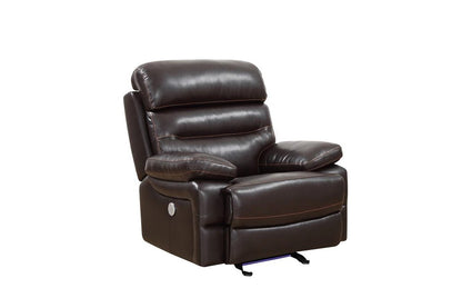 43" Brown Leather Match Manual Gliding Recliner