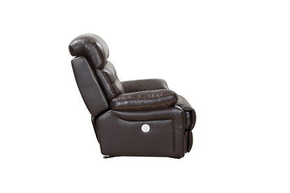43" Brown Leather Match Manual Gliding Recliner