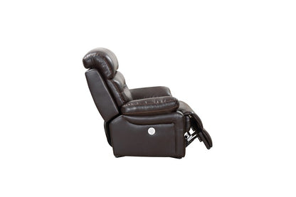43" Brown Leather Match Manual Gliding Recliner