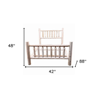 Natural Light Honey Finish Low Post Cedar Log Twin Bed