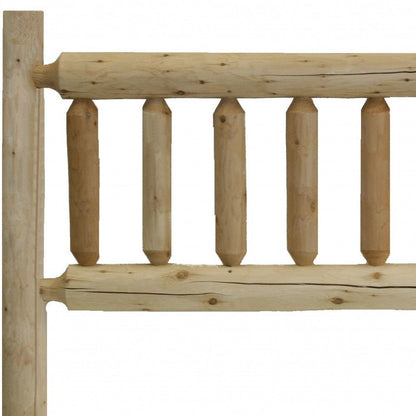 Natural Cedar Log Double Headboard