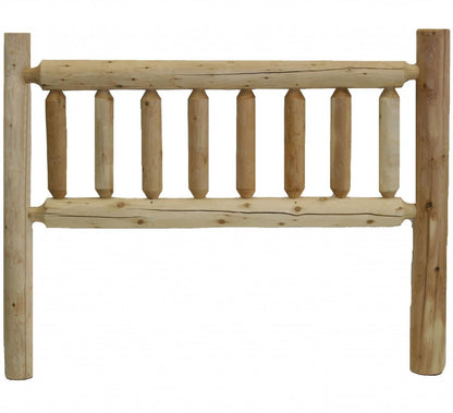 Natural Light Honey Finish Cedar Log Double Headboard