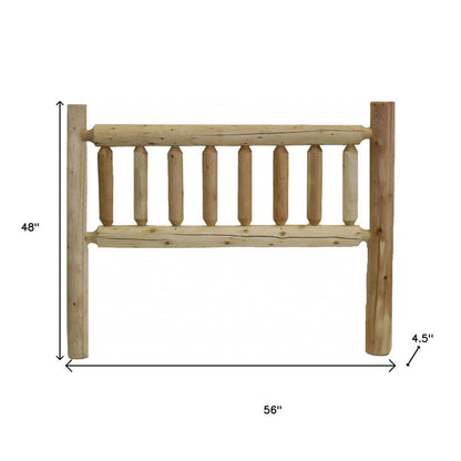 Natural Light Honey Finish Cedar Log Double Headboard