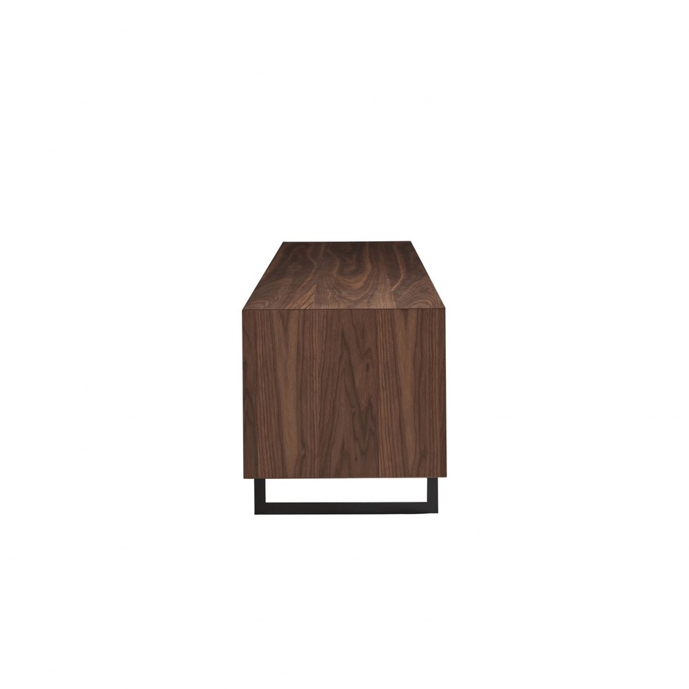 94" Gray Solid and Manufactured Wood Enclosed and Open Storage TV Stand
