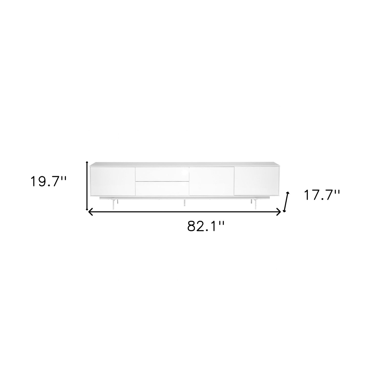 82" White Manufactured And Wood Cabinet Enclosed Storage TV Stand