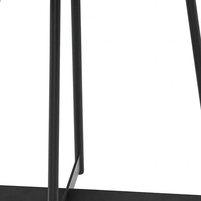 22" Brown and Black Wood and Steel Round Cross Legs End Table