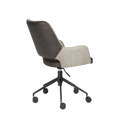 Light Gray Dark Gray and Black Adjustable Swivel Fabric Rolling Office Chair