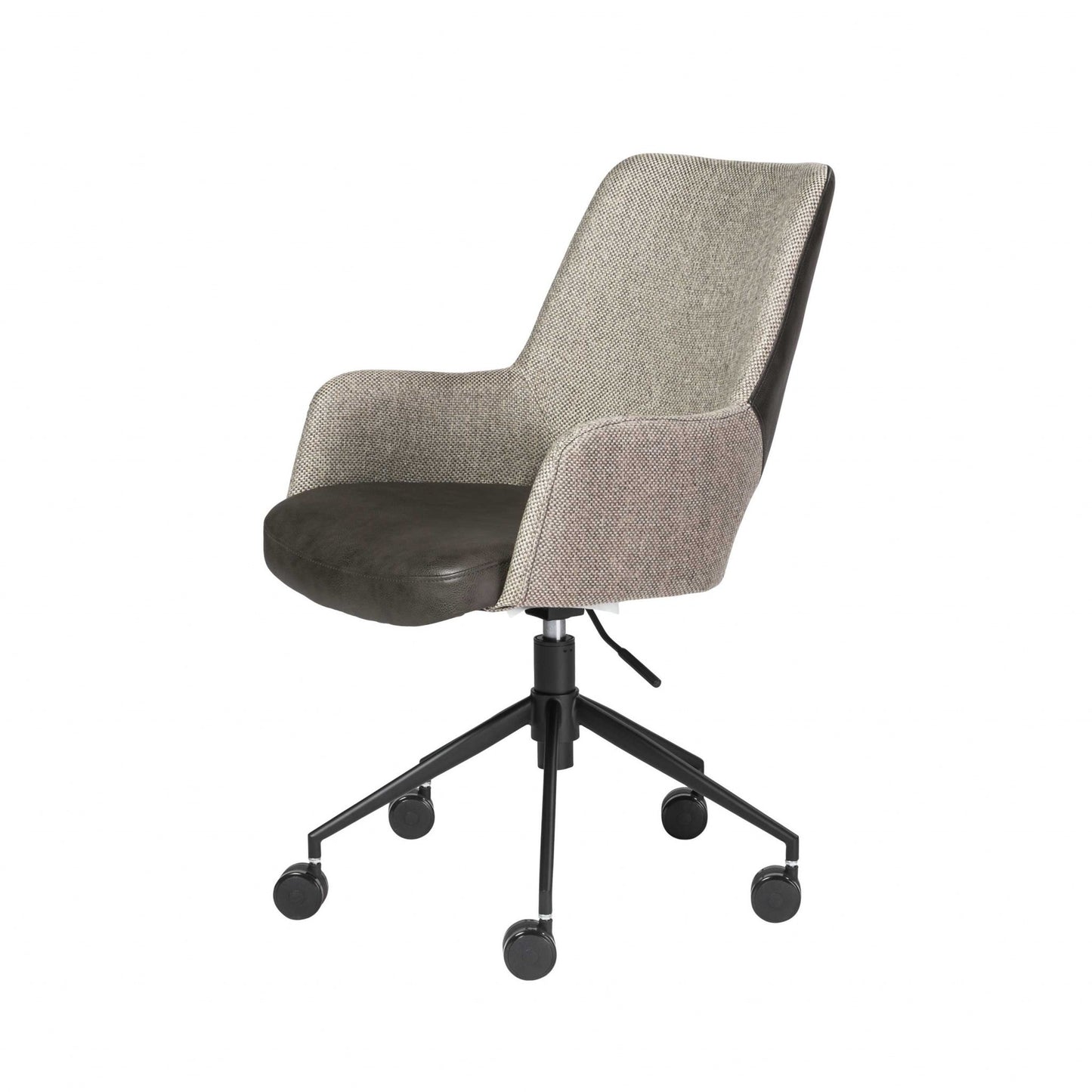 Light Gray Dark Gray and Black Adjustable Swivel Fabric Rolling Office Chair