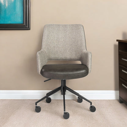 Light Gray Dark Gray and Black Adjustable Swivel Fabric Rolling Office Chair