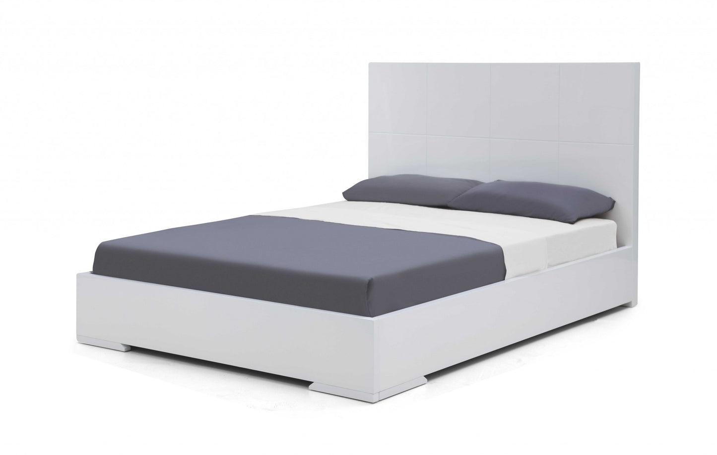 Contemporary White Queen Platform Bed