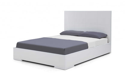 Contemporary White Queen Platform Bed