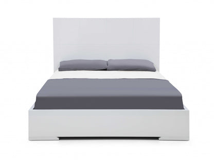 Contemporary White Queen Platform Bed