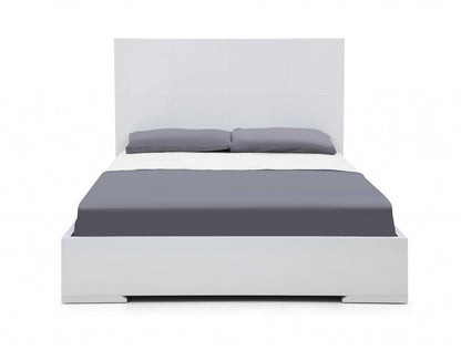 Contemporary White Queen Platform Bed