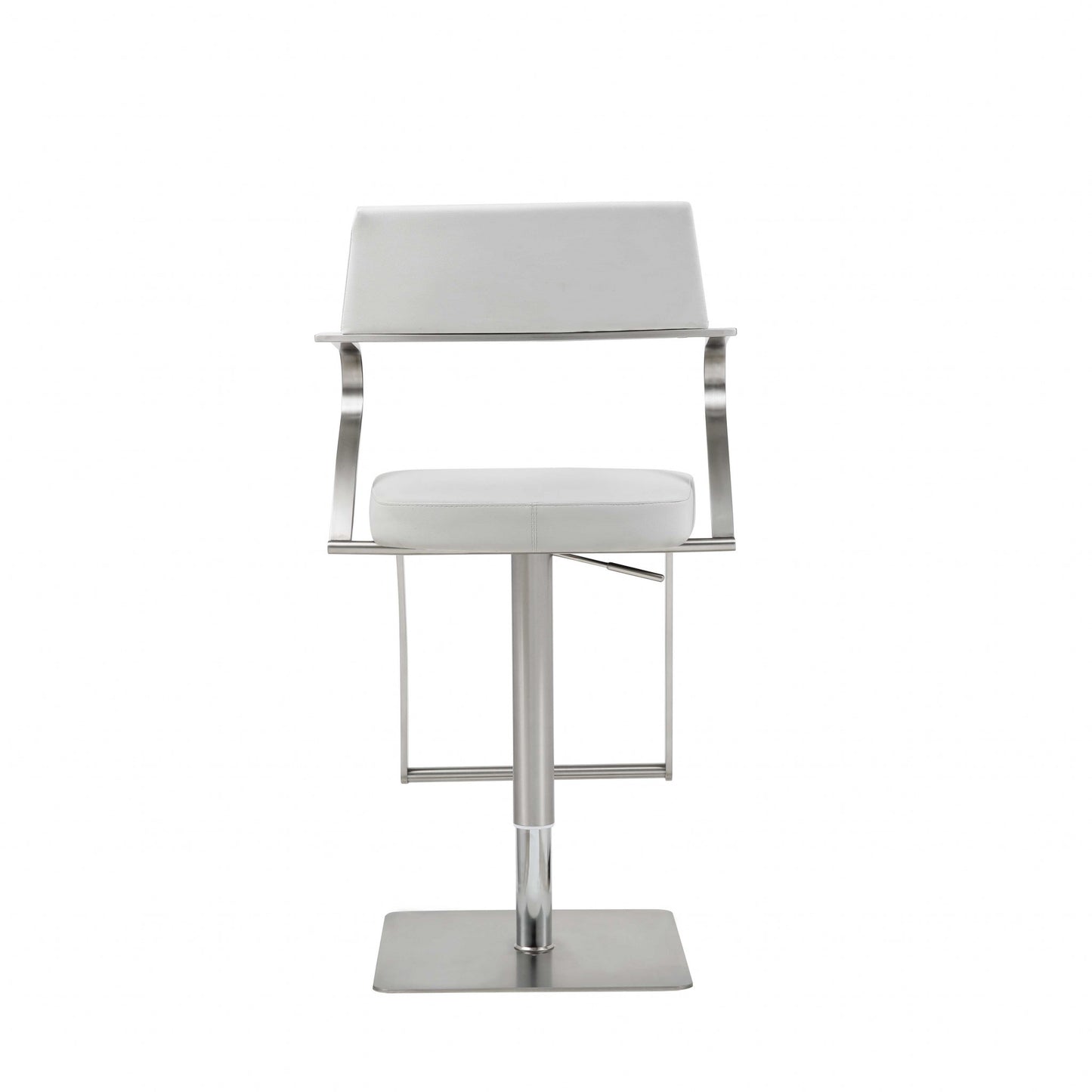 21 " White And Silver Stainless Steel Bar Chair