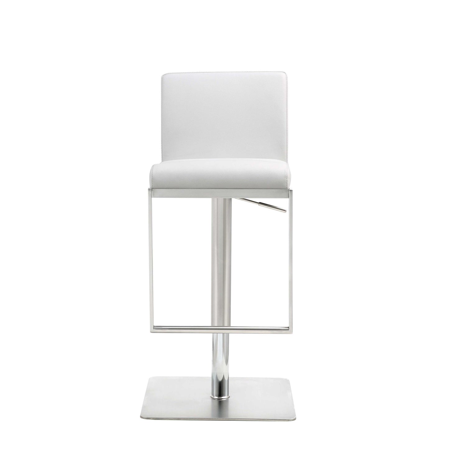 20 " White And Silver Stainless Steel Bar Chair