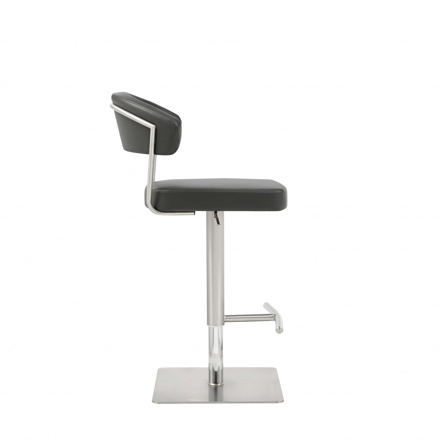 20 " Black And Silver Stainless Steel Bar Chair