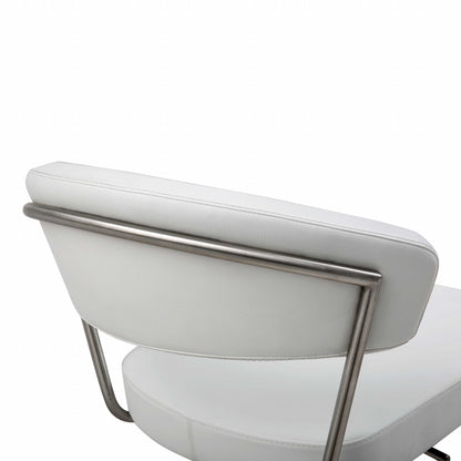 20 " White And Silver Stainless Steel Bar Chair