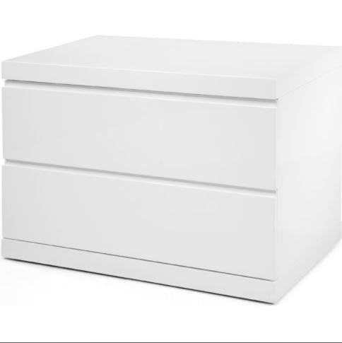 20" White Two Drawer Nightstand