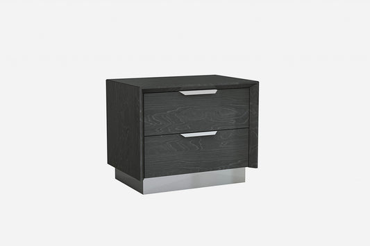 21" Gray Two Drawers Nightstand