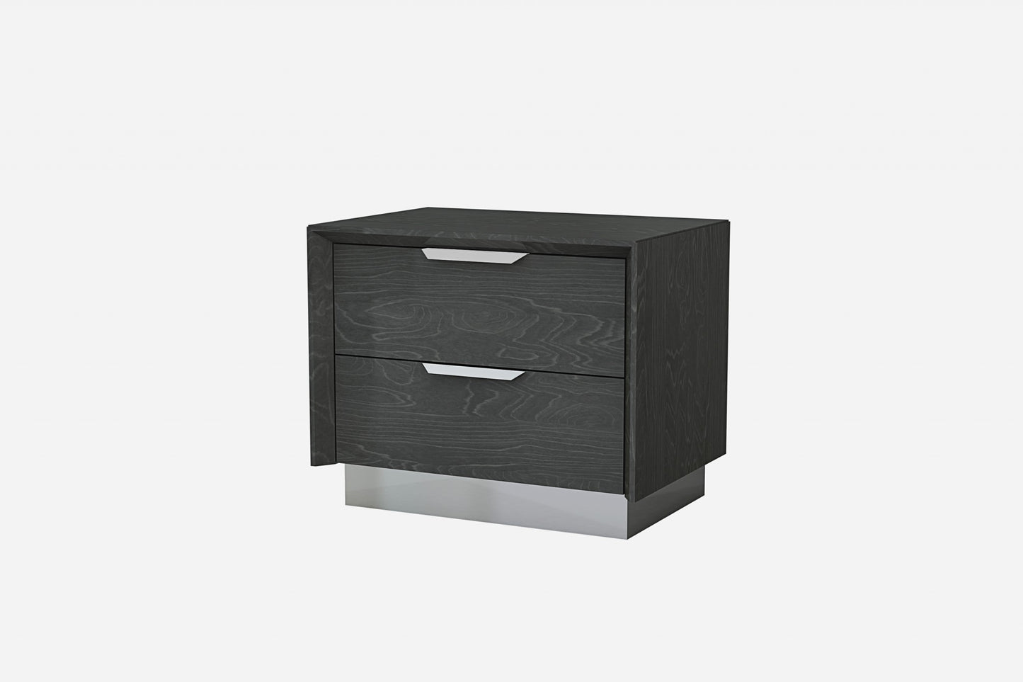 21" Gray Two Drawers Nightstand