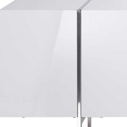 95" White Stainless Steel Solid Console Table