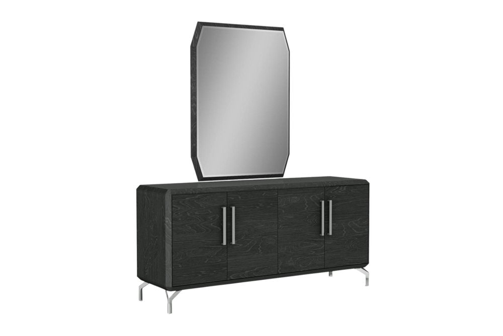 71" Gray Stainless Steel Solid Console Table