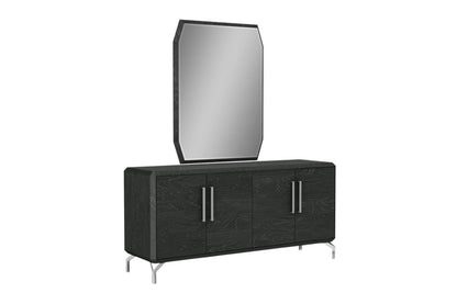 71" Gray Stainless Steel Solid Console Table