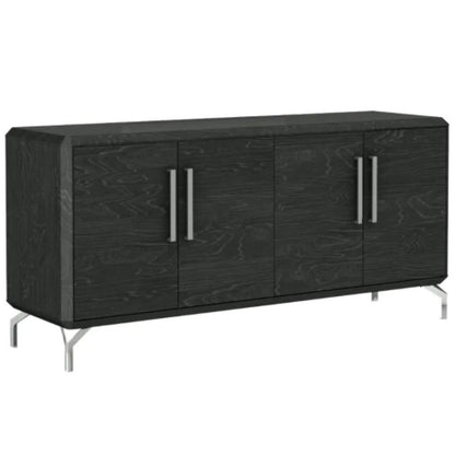 71" Gray Stainless Steel Solid Console Table