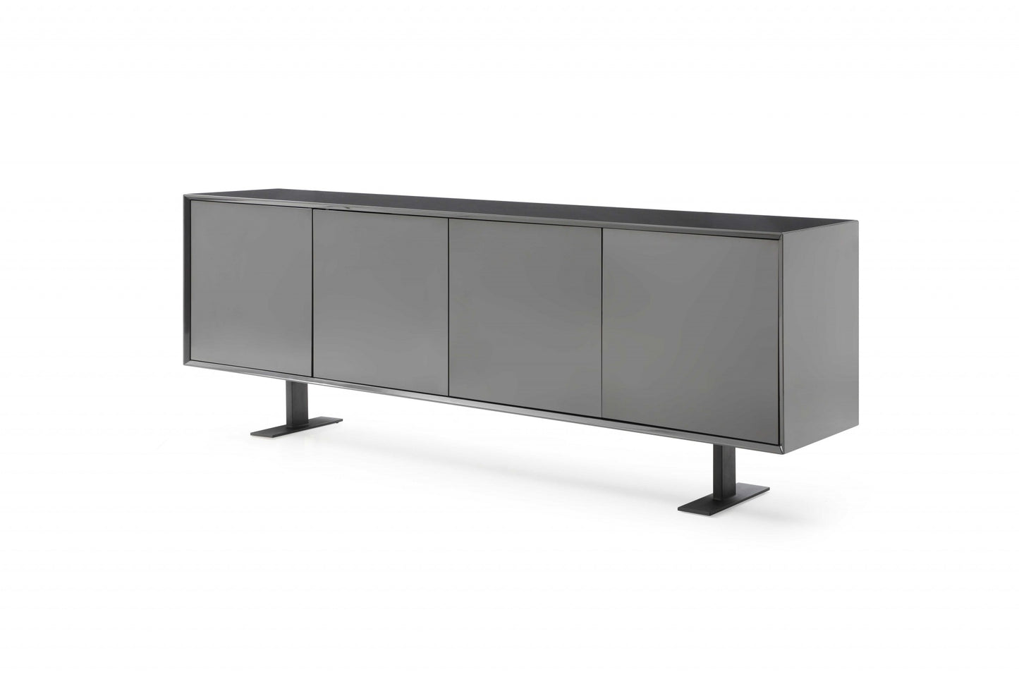 87" Gray Steel Sled Console Table