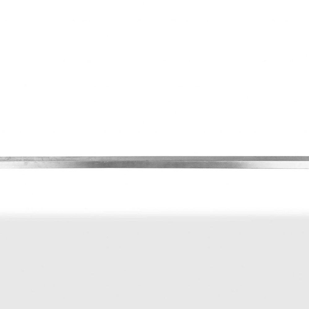 55" Wood Brown And Silver Solid Wood And Stainless Steel Dining Table