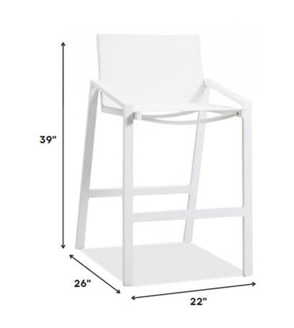 28" White Iron And Steel Counter Height Bar Chair