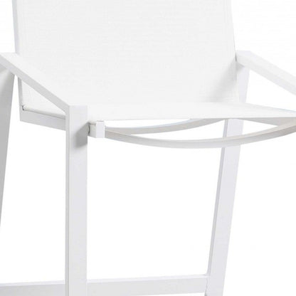 28" White Iron And Steel Counter Height Bar Chair