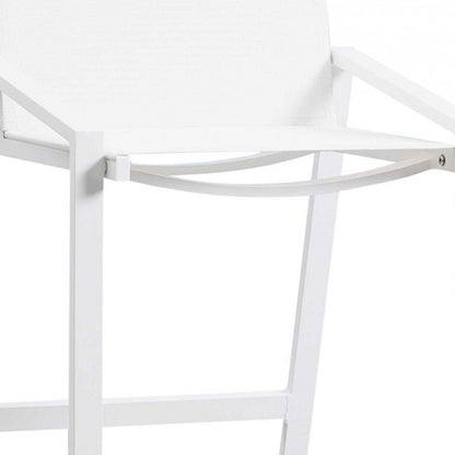 28" White Iron And Steel Counter Height Bar Chair