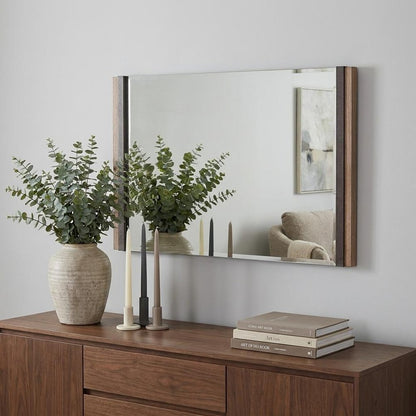 35" Natural Wood Framed Accent Mirror