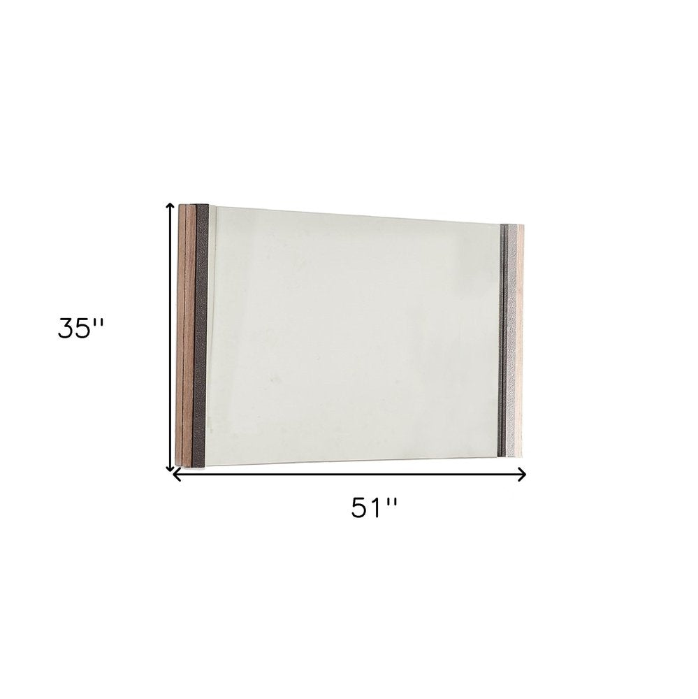 35" Natural Wood Framed Accent Mirror