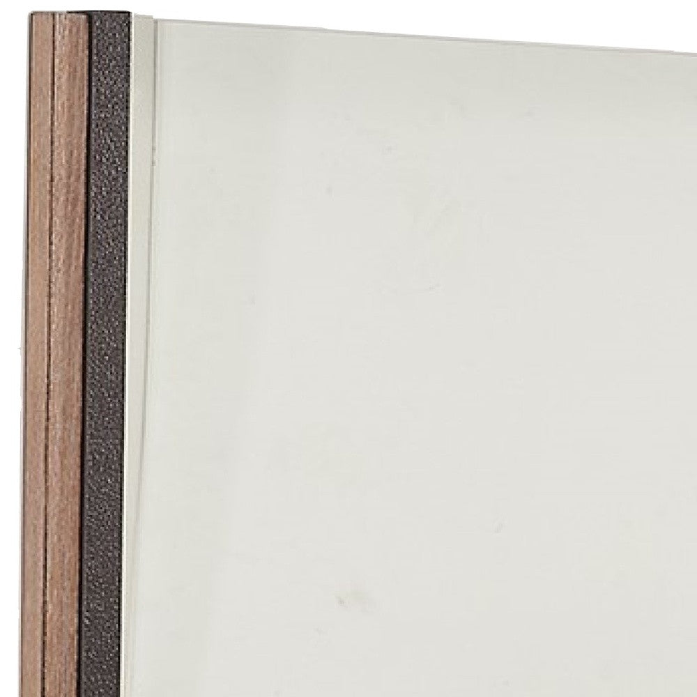 35" Natural Framed Accent Mirror